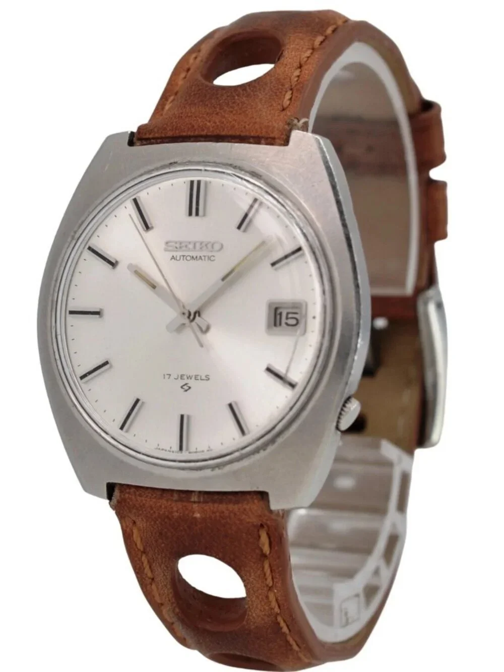 Rare Men's Seiko 36mm Fully Original 1968 Dress Watch Ref: 6105-8089 on Leather!